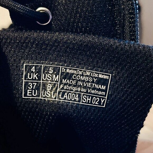 Dr Martens Combs Extra Tough Poly Casual Black M 5 W 6 Boot Lace Up Zip Gorpcore - Picture 7 of 9